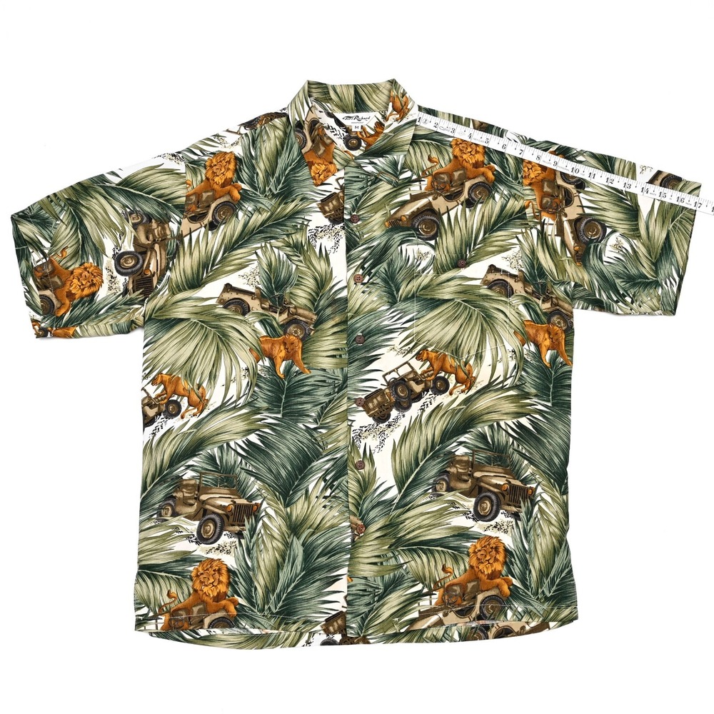 Tori Richard Men's Jungle Sarari Lions Hawaiian Medium Rayon Button Up Casual - Picture 5 of 9